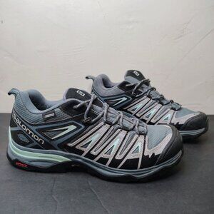 Salomon X Ultra 3 GTX Hiking Shoes Men's Size 9.5 Blue Black Gore-tex Waterproof